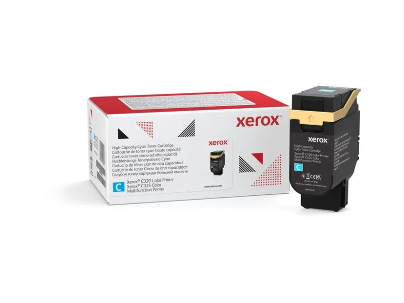 GENUINE XEROX CYAN HIGH CAPACITY TONER CARTRIDGE, XEROX C325 COLOR PRINTER, (USE & RETURN)