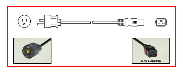 Câble d'alimentation LENOVO 2,5 m 15 A/208 V C19 vers NEMA 6-15P