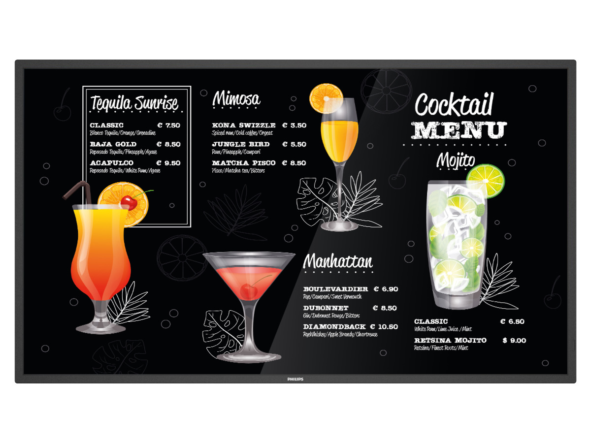 PHILIPS 43in UHD Commercial Display, 750cd/m², 24/7 Operation