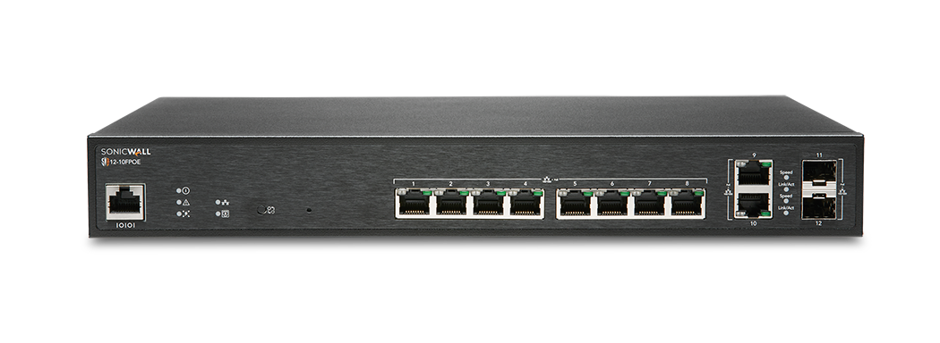 SonicWall SWS12-10FPOE Desktop Gigabit PoE Switch, 13-Port