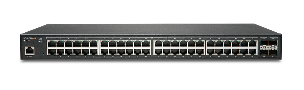 SONICWALL SWCH SWS14-48FPOE 48-Port PoE+ Switch with 10Gbps Uplink