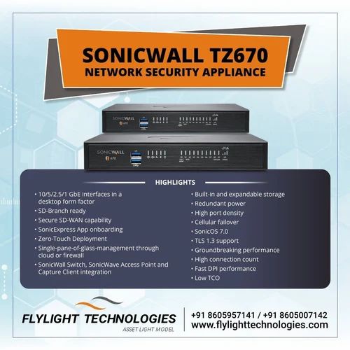 SONICWALL TZ270 Firewall, 1 Gbps, 11 Ports, SonicOS 7