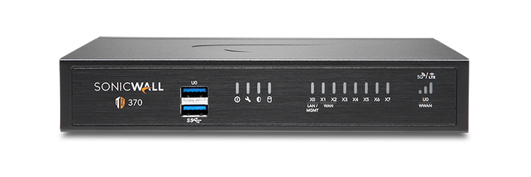SONICWALL TZ370 Firewall, 8x1GbE, SonicOS 7, Desktop Form Factor