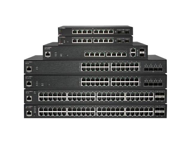 Commutateur SONICWALL SWS14-48FPOE, 48 ports PoE, 10G SFP+, 1 an d'assistance
