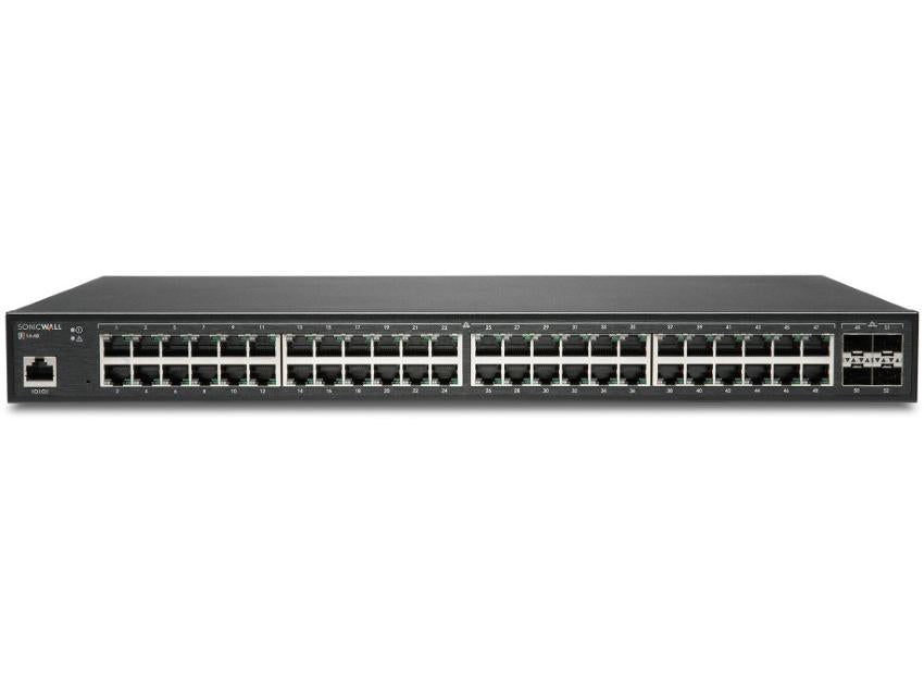 SONICWALL SWS14-48FPOE Switch, 48-Port PoE, 10G SFP+, 1Yr Support