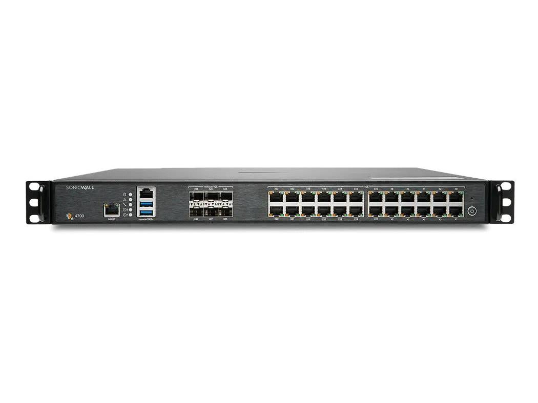 The SonicWall NSa 4700 Total Secure - Essential Edition delivers high-performance, flexible network security in a 1RU form factor. Designed for demanding enterprise environments, it supports up to 11 Gbps VPN throughput and handles 115,000 new sessions per second. Pre-loaded with SonicOS 7 and packaged with a 1-year Essential Edition security subscription, it ensures robust, scalable firewall protection.