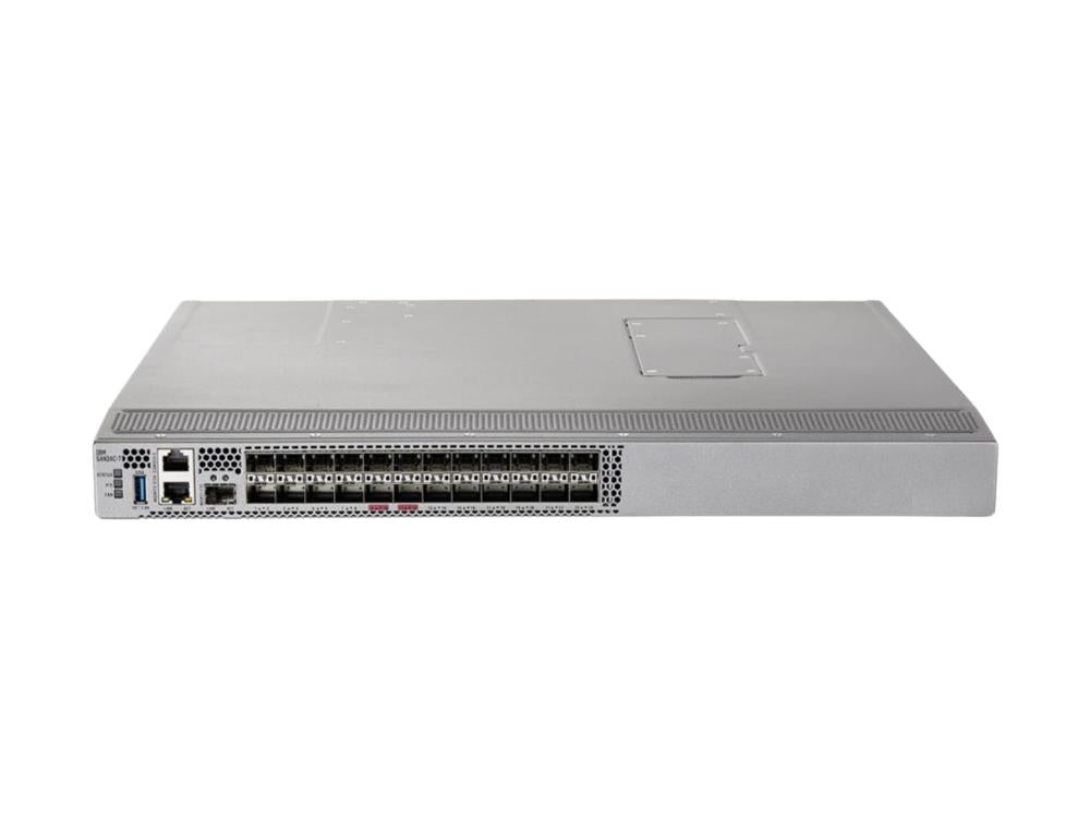 The IBM SAN24C-7 is a high-performance Fibre Channel switch designed for demanding enterprise SAN environments. With 64 Gbps transfer speeds and 24 active ports in a compact 1RU form factor, it delivers powerful connectivity for storage networks. Built-in security features and multiple interface options make it a flexible and secure choice for modern data centers.