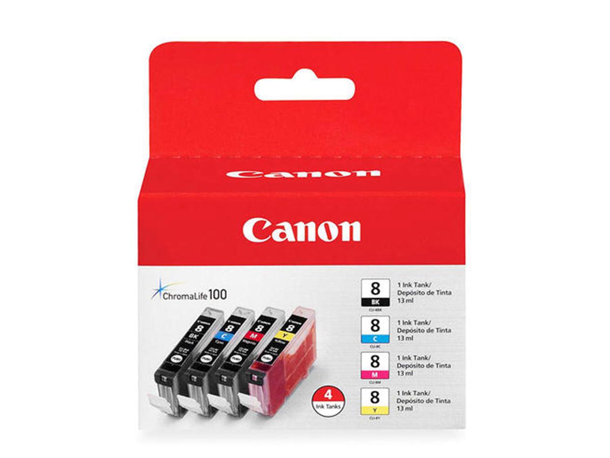 The Canon CLI-8 4 Color Ink Tank Pack includes black, cyan, magenta, and yellow cartridges optimized for high-performance Canon inkjet printers. Designed for vivid photo and document printing, this set supports a wide range of models including the Pro9000 and PIXMA series. It delivers consistent color accuracy and high-yield performance ideal for professional and home use.