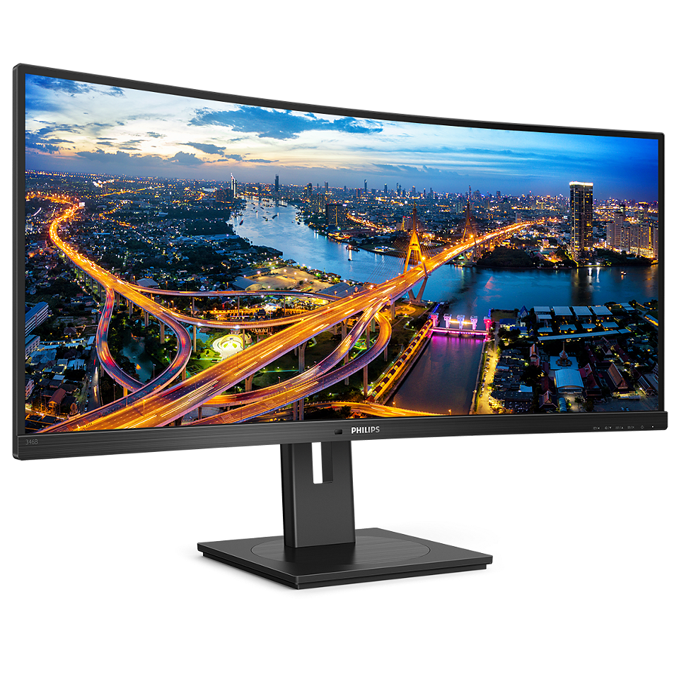 Moniteur LCD incurvé Philips 346B1C 34 pouces WQHD, 100 Hz, USB-C, dalle VA