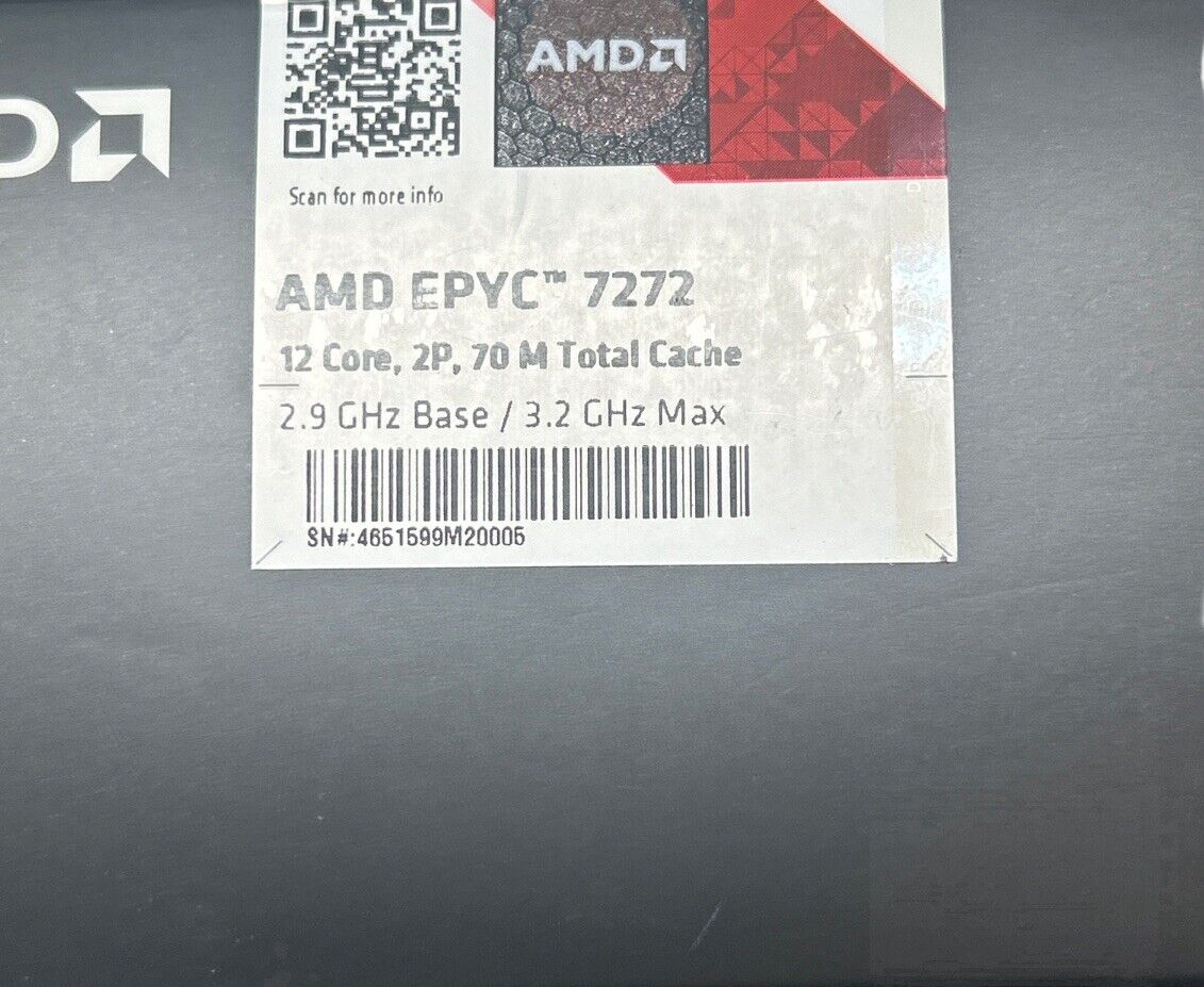 AMD EPYC 7272 12-Core 2.9GHz SP3 Server Processor