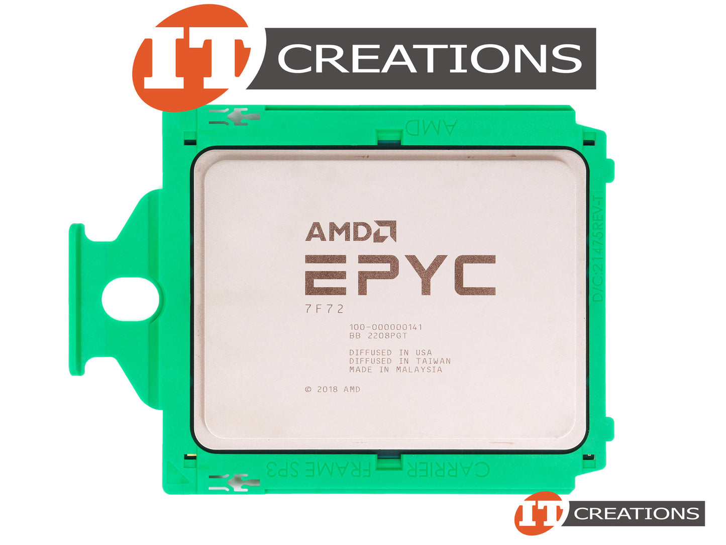 Processeur AMD EPYC 24 cœurs, modèle 7F72, 3,2 GHz, enveloppe thermique (TDP) de 240 W