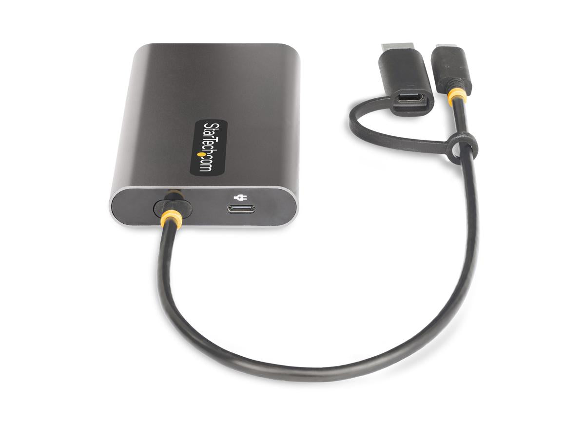 USB-C TO DUAL-HDMI ADAPTER, USB-C OR A TO 2X HDMI, 4K 60HZ, 100W PD PASS-THROUGH, 1FT/30CM CABLE, USB TO HDMI MULTI-MONITOR CONVERTER FOR LAPTOP