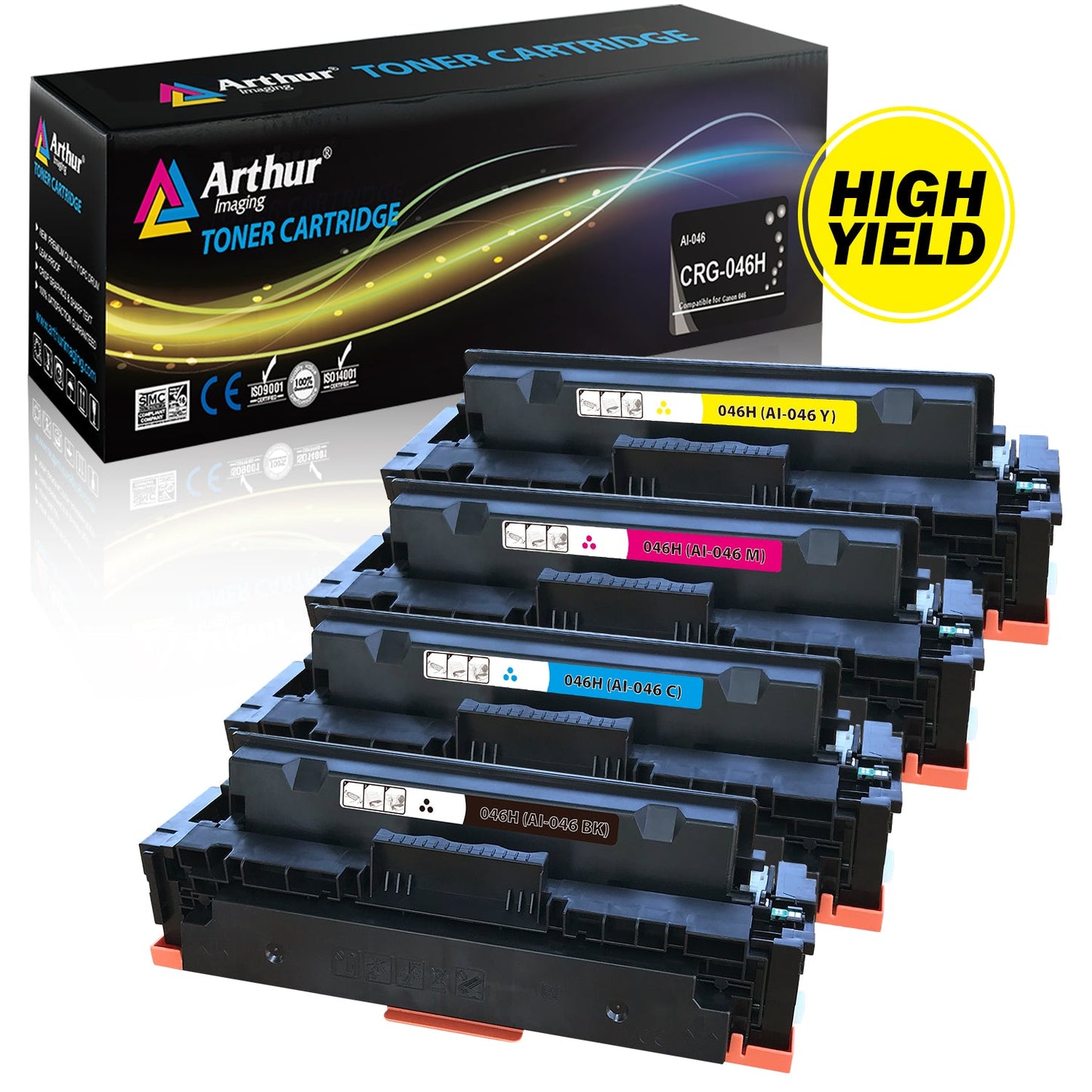 Canon 046 Yellow Toner Cartridge (1247C001), 2,300 Pages