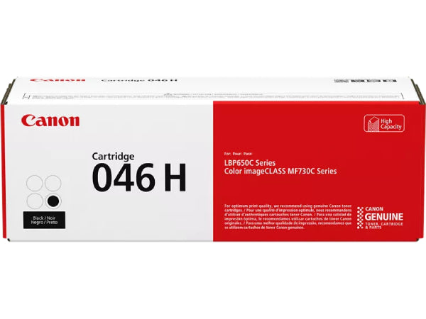Canon 046H Black High-Yield Toner Cartridge (1254C001) delivers superior performance for busy offices using compatible Canon laser printers. Engineered for long-lasting results, this toner produces crisp black prints with a high yield of up to 6,300 pages. Compatible with a range of ImageCLASS and i-SENSYS models, it's ideal for reducing print interruptions and ensuring professional-quality output.