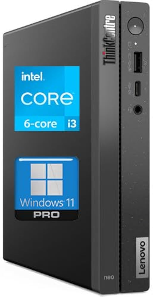 Ordinateur de bureau Lenovo ThinkCentre Neo 50q Gen 4, Core i3-1215U, 8 Go de RAM, SSD 256 Go
