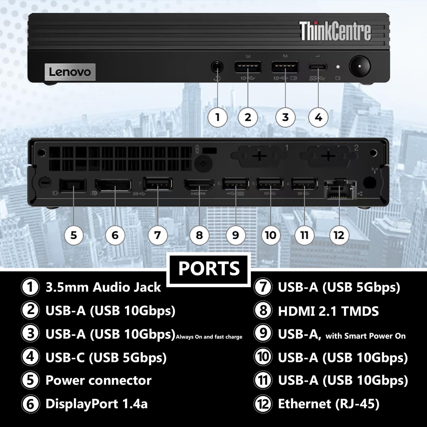 Lenovo ThinkCentre M70q Gen 5 i5-14500T 32GB 1TB SSD Desktop