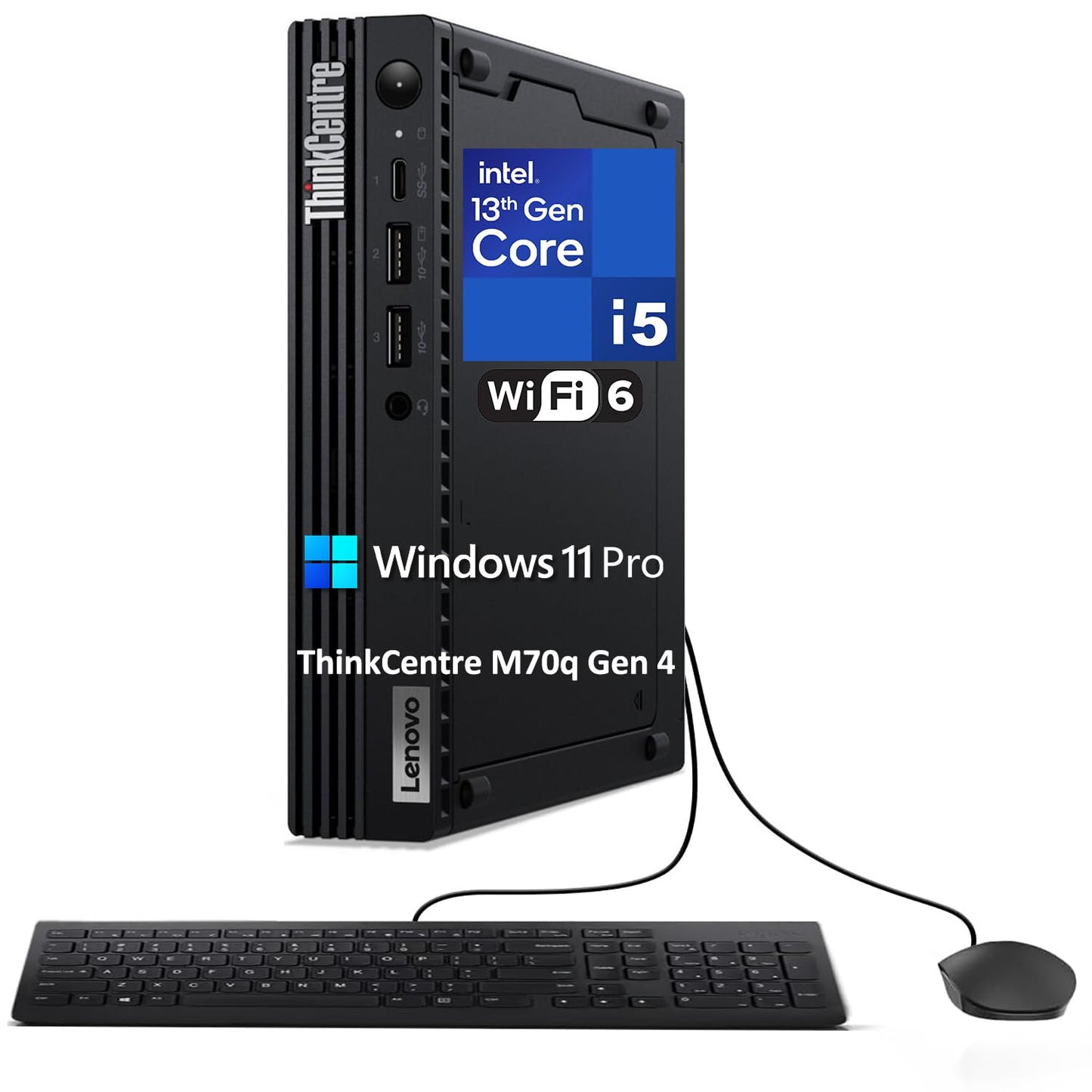Ordinateur de bureau Lenovo ThinkCentre M70q Gen 5 i5, 8 Go de RAM, SSD 256 Go