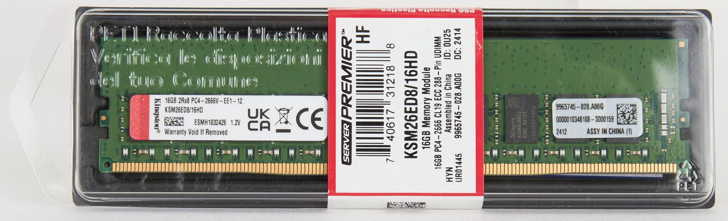 Kingston 16GB DDR4 2666MHz ECC CL19 DIMM (KSM26ED8/16HD)