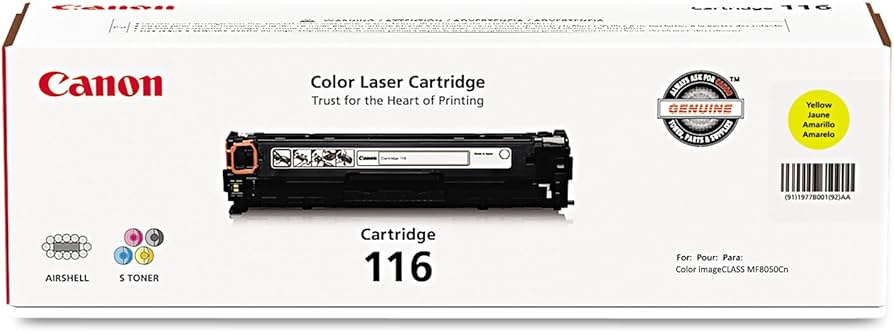 Cartouche de toner jaune Canon 116, CRG116 Y, 1977B001AA