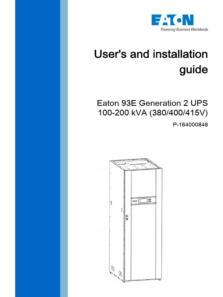 Eaton 93PM 400V 40kW UPS with Internal Batteries & INDGW-X2 Card