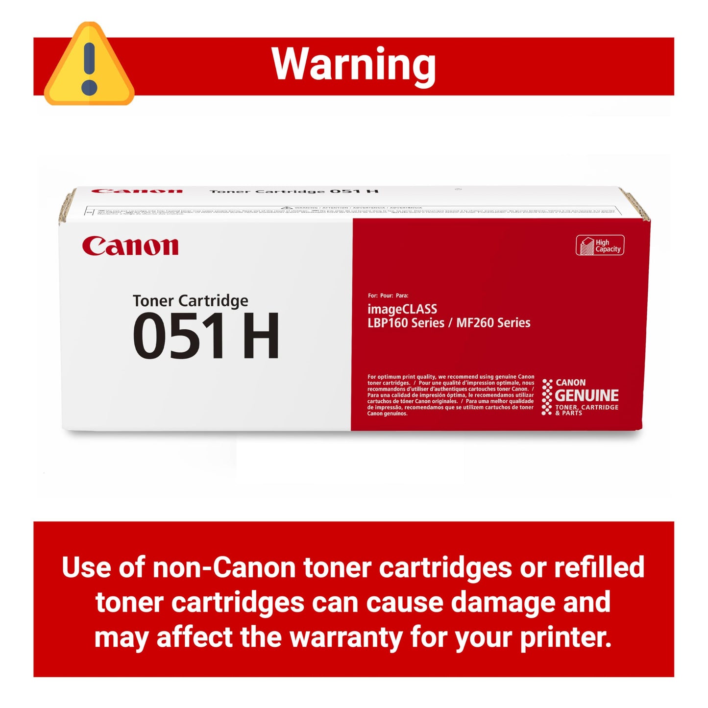 Canon 051 H Black Toner Cartridge - High Capacity, 4000 Pages
