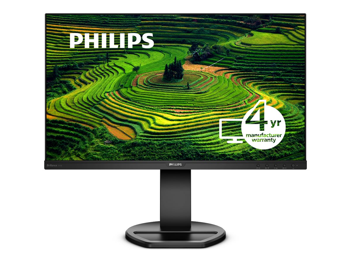 PHILIPS 241B8QJEB 23.8" FHD LCD Monitor, IPS, 75Hz, HDMI/DP/VGA/USB