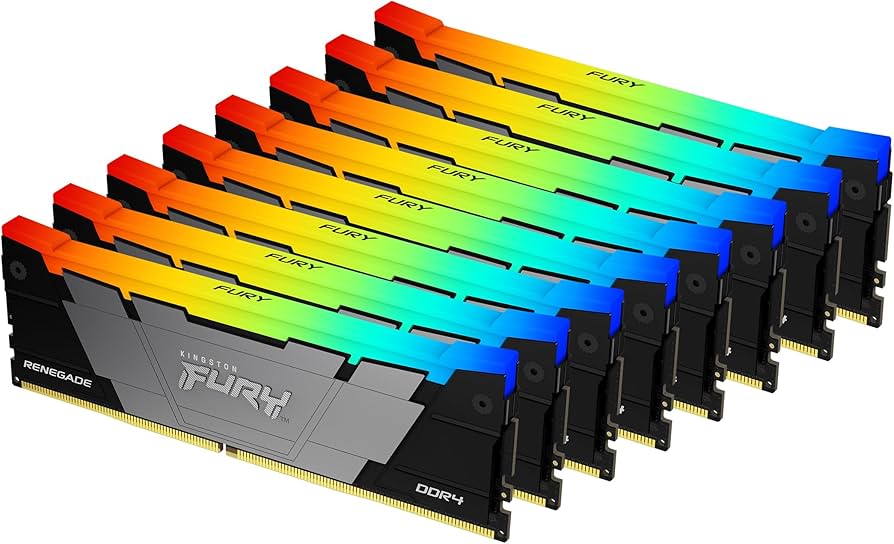 Kit Kingston 256 Go DDR4 3200MT/s CL16 DIMM (8 x 32 Go) FURY Renegade RGB