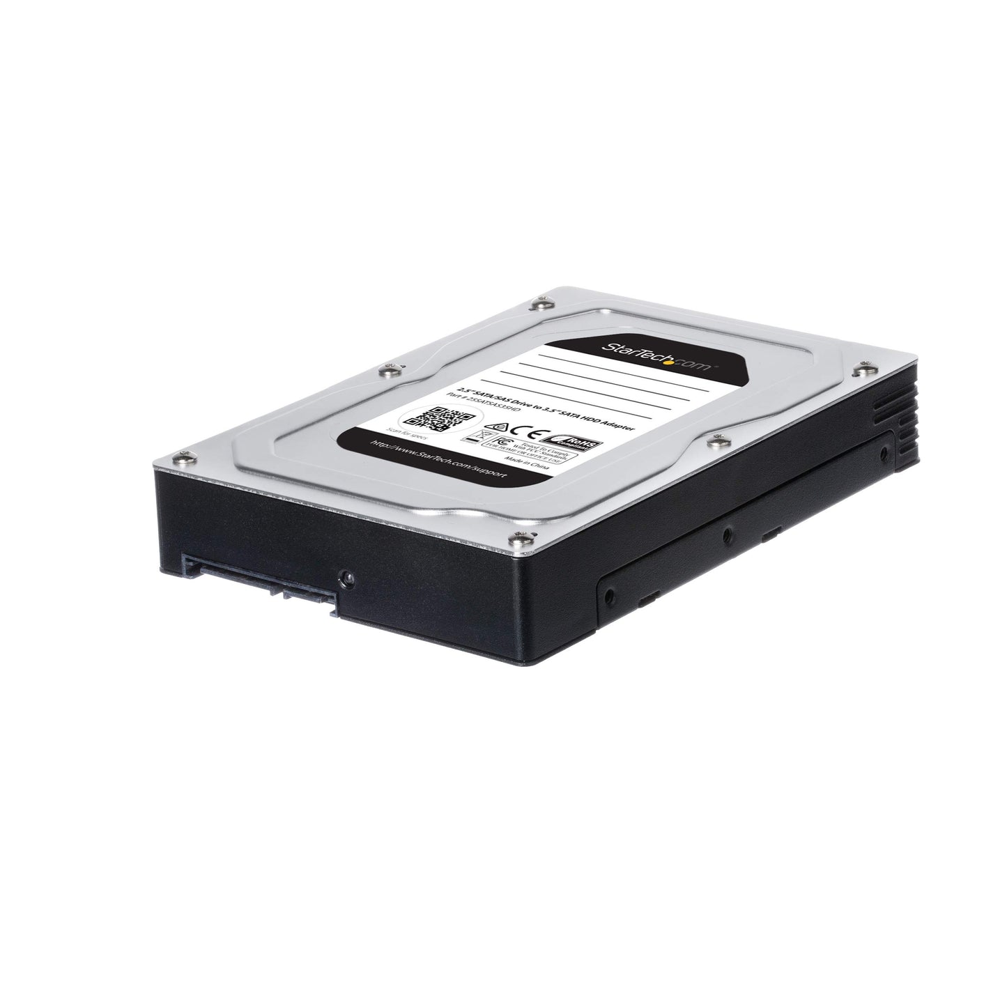 Boîtier adaptateur StarTech pour disque dur/SSD SATA 2,5" vers 3,5" - Noir/Argent