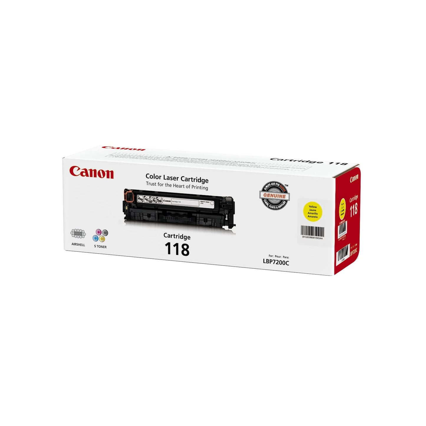 Cartouche de toner jaune Canon 118, CRG118 Y, 2659B001