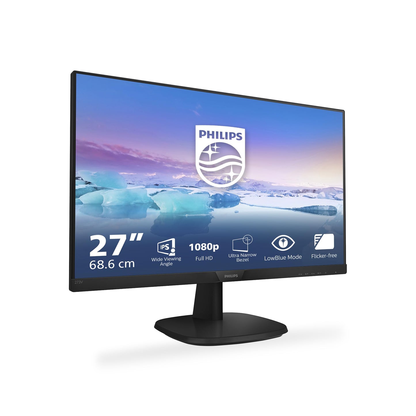 PHILIPS 273V7QJAB 27" FHD IPS LCD Monitor, 75Hz, HDMI/DP/VGA