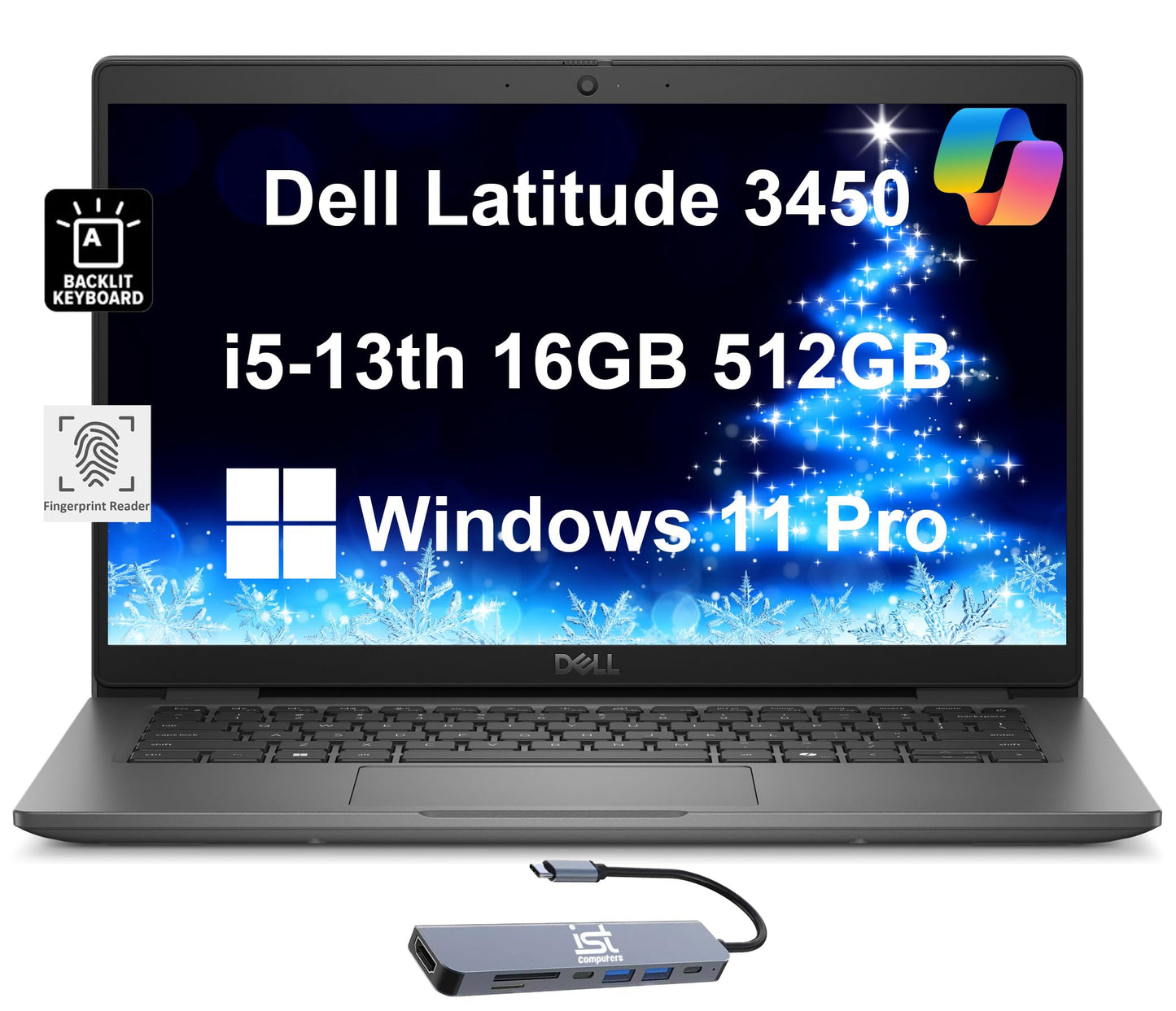 Ordinateur Dell Latitude 3450 14 pouces FHD i7-1355U 16 Go SSD 256 Go Windows 11 Pro