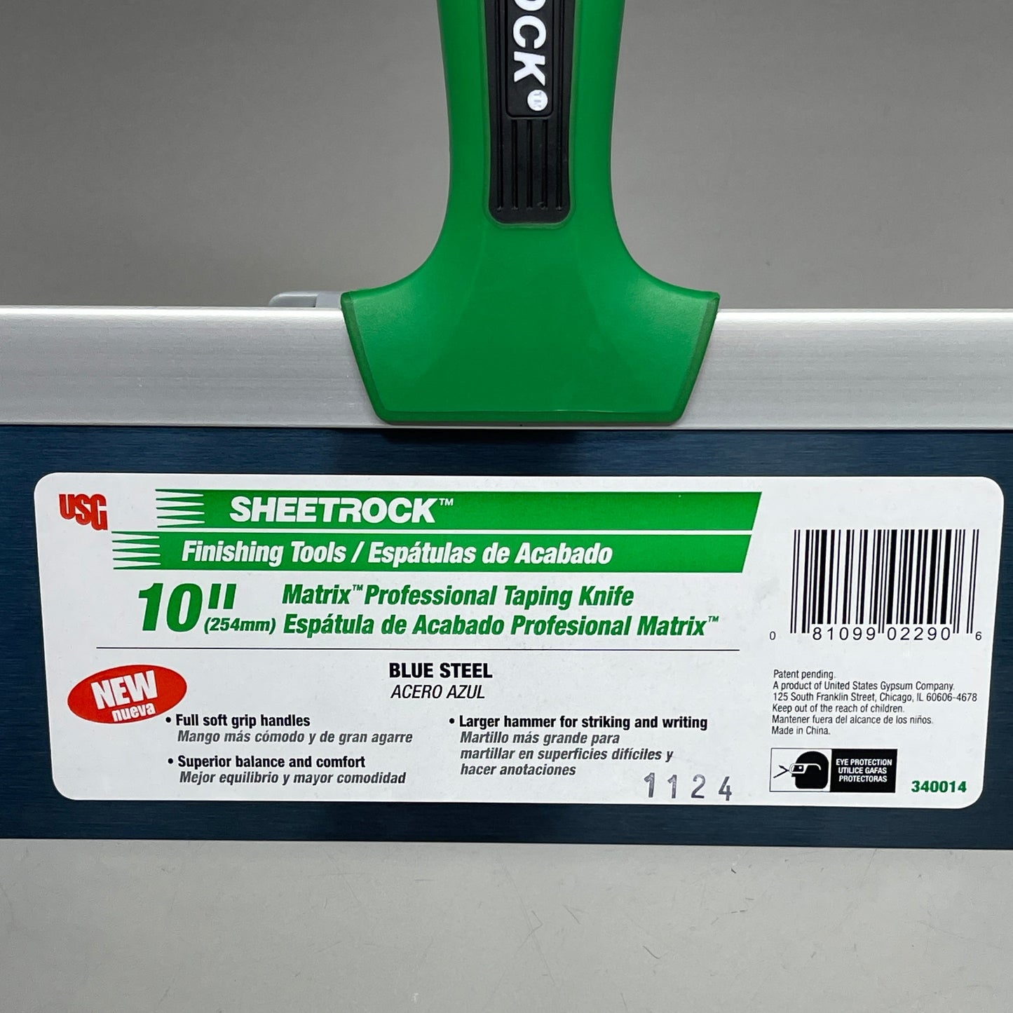 USG SHEETROCK TOOLS (2 PACK) Classic Professional Taping Knife 10" Green 340014