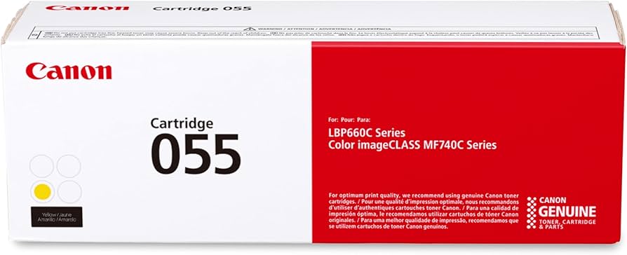 Cartouche de toner jaune Canon 055, rendement standard, 2 100 pages