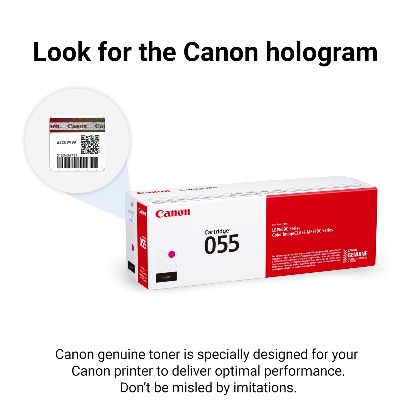 Cartouche de toner magenta Canon 055, rendement standard, 3014C001