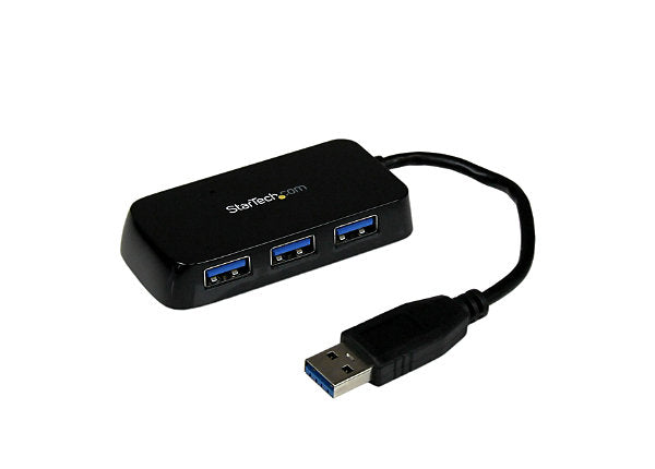 STARTECH Portable 4 Port Mini USB 3.0 Hub - Black