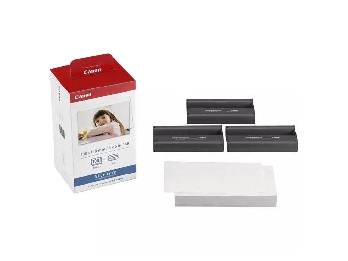 Color Ink/Paper Set - 4 inch x 6 inch - Postcard size 4"x6" / 108 sheets with 3 ink cartridges, These post card sized photos are printed using dye sublimation print technology, so that means as soon as you print is finished it is instantly dry, smudge free and water resistant.