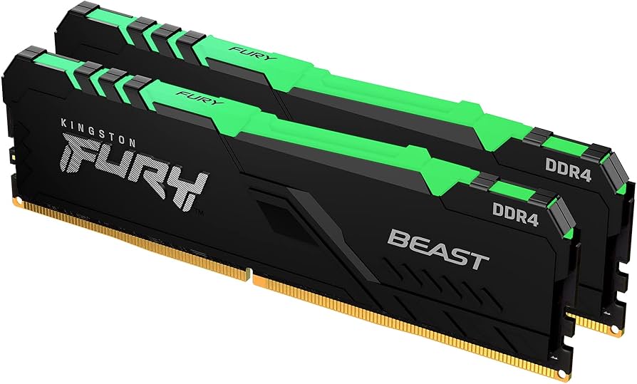Kingston 32 Go DDR4 3 600 MT/s CL18 FURY Beast RGB (2 x 16 Go)