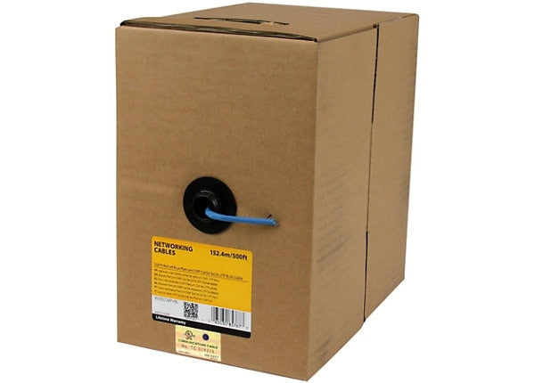 STARTECH 500ft Cat5e CMP Plenum Ethernet Cable, Blue, Solid Copper, TAA