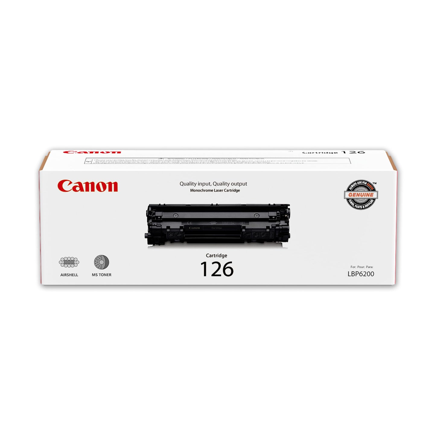 Canon Cartridge 126 Black Toner, 3483B001, 2,100 Page Yield