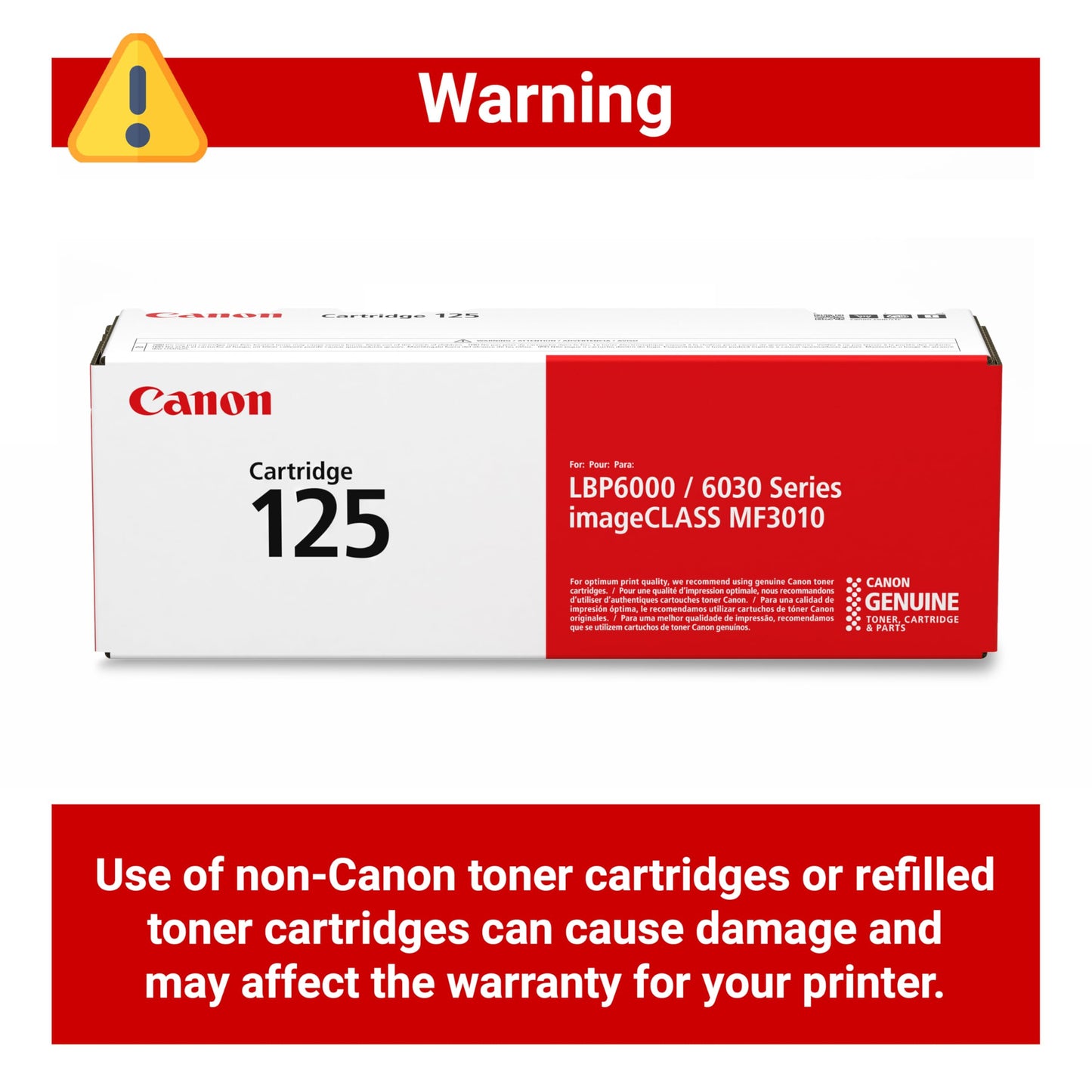 Canon Cartridge 125 Black Toner, 1600 Pages, 3484B001