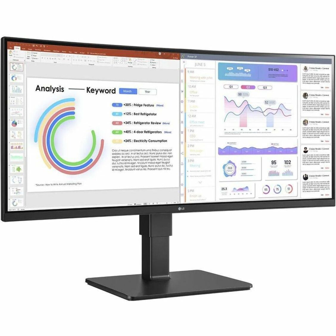 Moniteur VA incurvé WQHD LG 34BR55QC-B 34 pouces, résolution 3440 x 1440, USB-C, HDMI 2.0