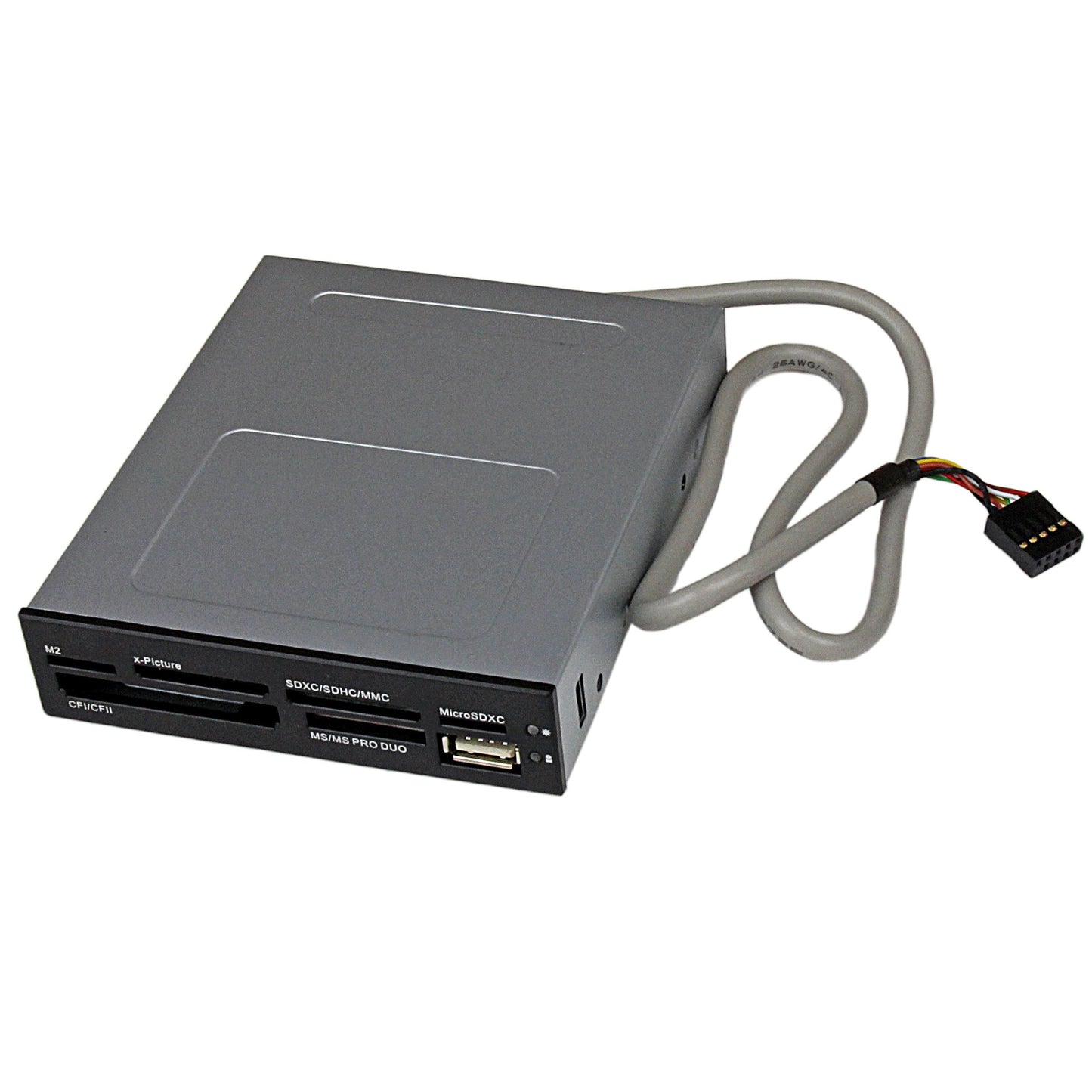StarTech 3.5in USB 2.0 Front Bay Memory Card Reader – Black