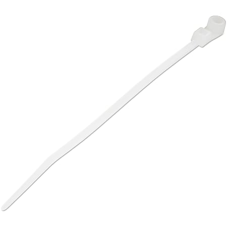 Serre-câbles StarTech 10 cm avec trou de montage, lot de 100, nylon, blanc