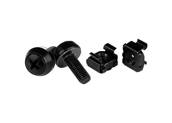 StarTech M6 Screws & Cage Nuts 100-Pack, Black Steel