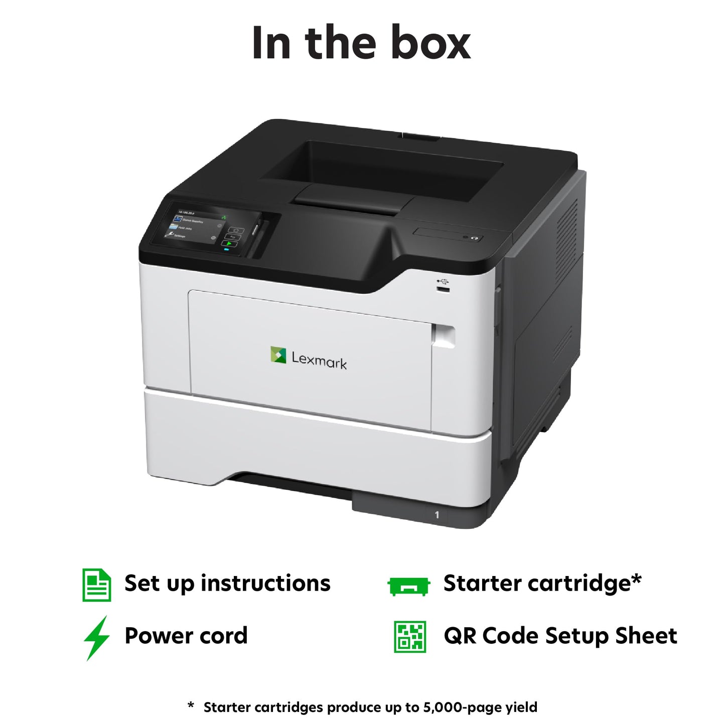 Imprimante multifonction laser monochrome Lexmark MX532ADWE, conforme TAA, 44 ppm