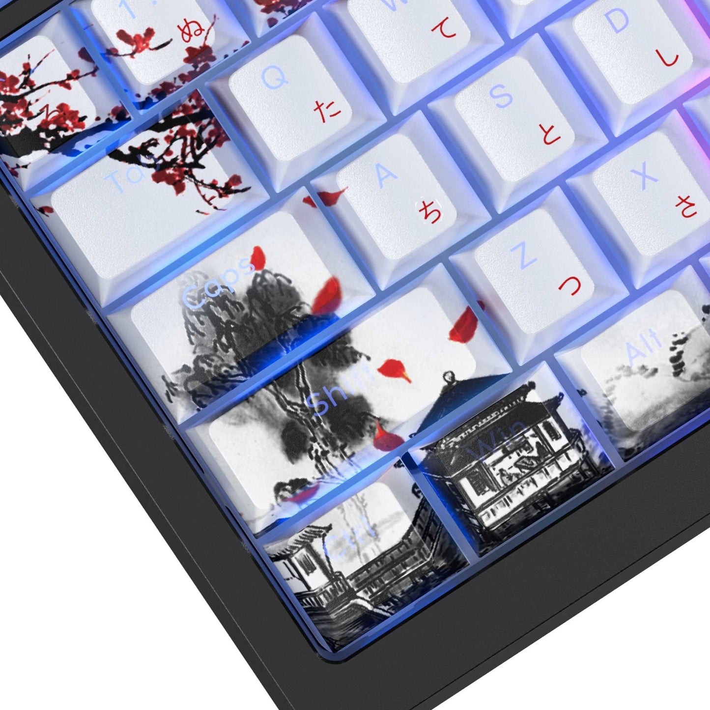 XVX Plum Blossom Cherry Profile Double shot 5-sided Dye-Sub PBT Keycap Set (127-Key)