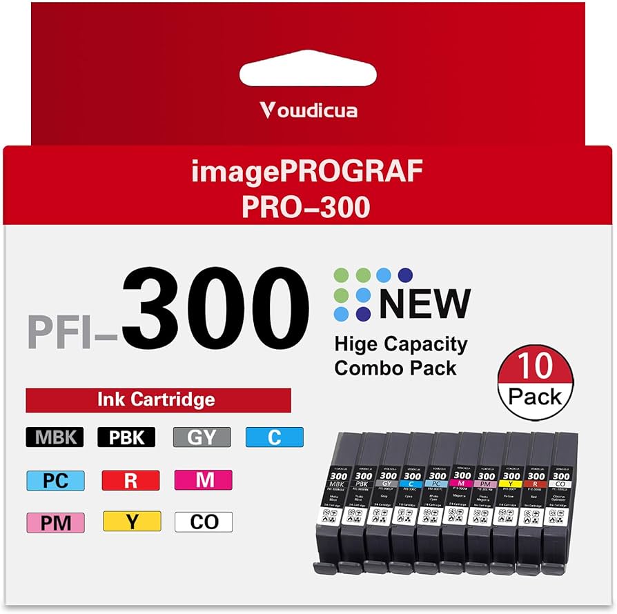 Canon PFI-300 Ten Ink Pack for imagePROGRAF PRO‑300 Printer