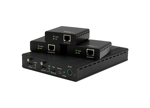 StarTech 3-Port 4K HDBaseT HDMI Extender Over CAT5/CAT6 - ST124HDBT