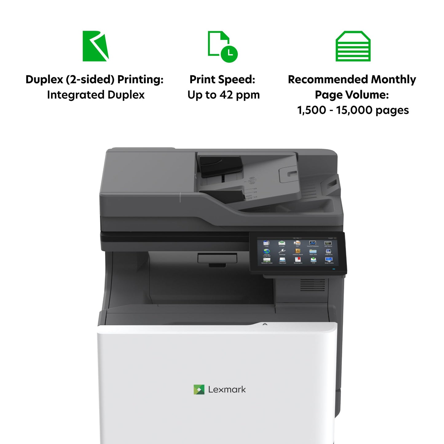 Imprimante laser multifonction couleur Lexmark CX730de, recto verso, 42 ppm