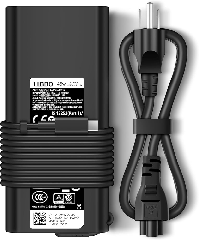 Adaptateur secteur Dell USB-C 45 W avec cordon de 90 cm, modèle 492-BBUU